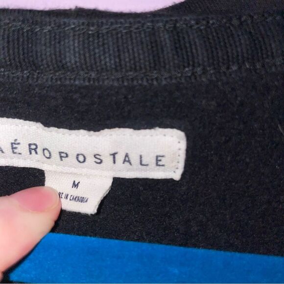Aeropostale Size M Women's Black Hoodie Jacket Logo 90s Y2K Graphic - Picture 4 of 8